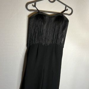 Jessica Simpson Fringe jumpsuit in xxs in black. Great formal piece!